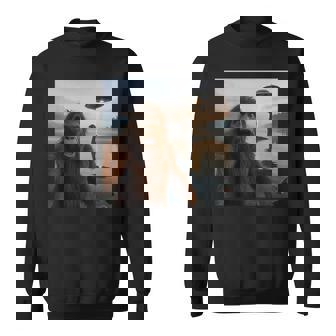 Bigfoot Selfie With Loch Ness Monster And UFO Aliens Sweatshirt Unisex | Mazezy