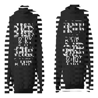 Biker By Day Gamer By Night Motorcycle Rider Bicyclist Bike Tank Top Sweatshirt Unisex | Mazezy