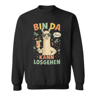 Bin Da Kann Losgehen Alpaka Lama Urlaub Alpaca Party Sweatshirt - Geschenkecke