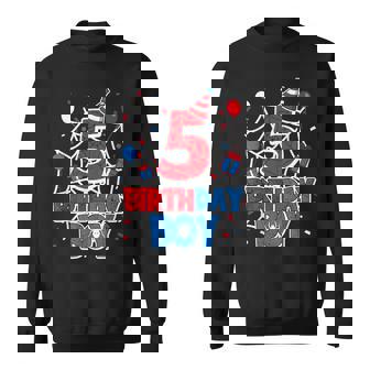 Birthday Boy 5 Year Old Spiders 5th Birthday Kids Sweatshirt Unisex | Mazezy