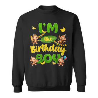 Im The Birthday Boy Monkey Group Family Matching Party Sweatshirt - Thegiftio UK