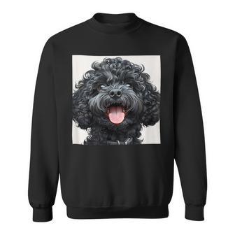 Black Poodle Puppy Laughing Graphic Sweatshirt - Thegiftio UK