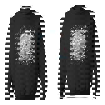 Black And White Disco Ball Club Retro Sweatshirt | Mazezy