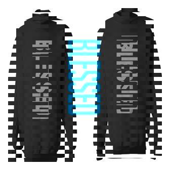 Blessed Vertical Streetwear Retro Gamma Blue Matching Sweatshirt - Thegiftio