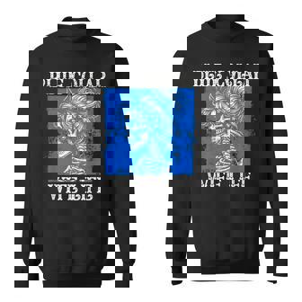 Blue Collar Wife Life Skeleton Messy Bun Bandana Sweatshirt Unisex | Mazezy