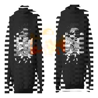 Boho Goat Rider Horse Desert Cowboy Tribal Art Sweatshirt Unisex | Mazezy