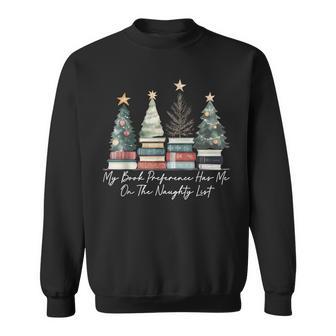 My Book Preference Has Me On The Naughty List Christmas Tree Sweatshirt - Thegiftio UK