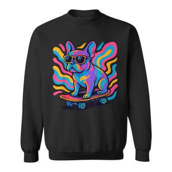 Bouledogue Françaisur Unkateboard Cool Frenchie Sweater e - Cadeauxyz