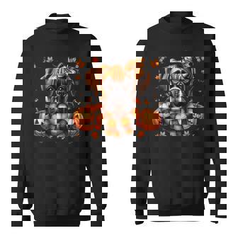 Boxer Dog Halloween Lover Graphic For Fall Season Boxer Mom Sweatshirt Unisex | Mazezy