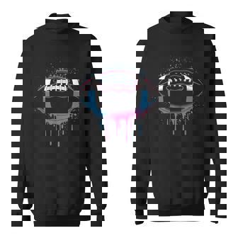 Boys Football Drip Graphics Football Player Fans Black Small Sweatshirt - Monsterry
