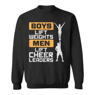 Boys Lift Weights Cheerleader Cheerleading Male Sweatshirt - Thegiftio UK