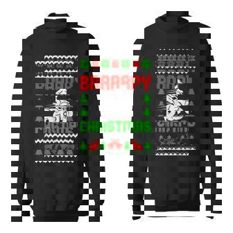 Braaapy Christmas Dirt Bike Ugly Sweater Christmas Motocross Sweatshirt Unisex | Mazezy