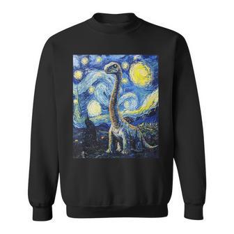 Brachiosaurus Dinosaur Dino Van Gogh Style Starry Night Sweatshirt - Thegiftio UK