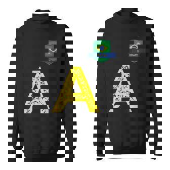 Brazil Human-Flag Letter A Brazil Sweatshirt Unisex | Mazezy