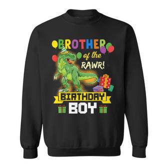 Brother Of The Birthday Boy Dinosaur Celebration Graphic Sweatshirt - Thegiftio UK
