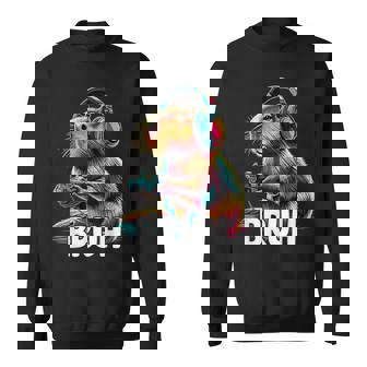 Bruh Capybaras Video Games Capybara Sweatshirt Unisex | Mazezy