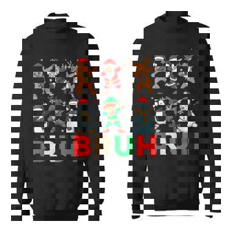 Bruh Dabbing Santa Elf Friends Christmas Dab Sweatshirt Unisex | Mazezy