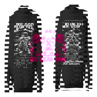 Bruh In October We Wear Pink Out Football Boys Breast Cancer Sweatshirt Unisex | Mazezy