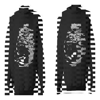 Bruh Tree Life Yin Yang Moon Pet Cat Bonsai Japanese Tank Top Sweatshirt Unisex | Mazezy