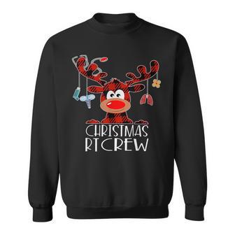 Buffalo Plaid Deer Christmas Rt Crew Respiratory Therapist Sweatshirt - Monsterry