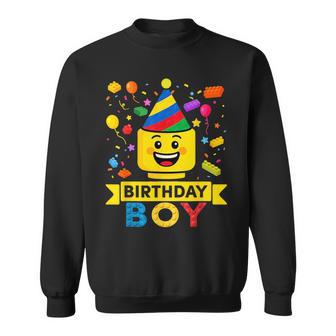 Building Bricks Boy Birthday Party Hat Master Builder Blocks Sweatshirt - Thegiftio