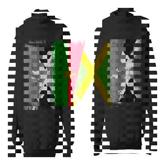 Burkina Faso Jamaica Half Flag Burkinabe Jamaican Heritage Sweatshirt Unisex | Mazezy