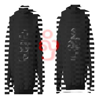 Burmese Writing Love Symbol Red Calligraphy Sweatshirt Unisex | Mazezy