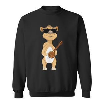 Camel Wearing Sunglasses Playing Sitar Sitarist Tank Top Sweatshirt Unisex | Mazezy