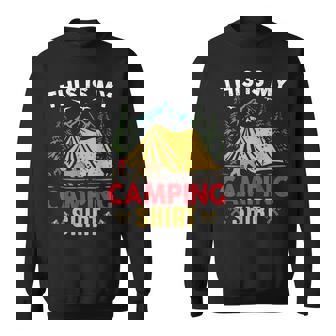 This Is My Camping Shirt Outfit Retro Tent Bear Adventure Sweatshirt Unisex | Mazezy