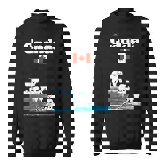 Canada Polar Bears Sea Cliffs Canadian Flag Canada Trip Sweatshirt Unisex | Mazezy