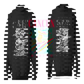 Cancun Mexico Surfing Crocodile Beach Vacation Sweatshirt - Thegiftio