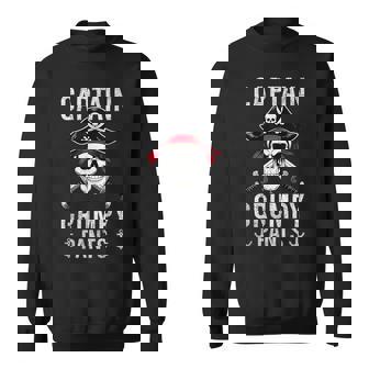 Captain Grumpy Pants Pirate Humor Skull Graphic Sweatshirt Unisex | Mazezy