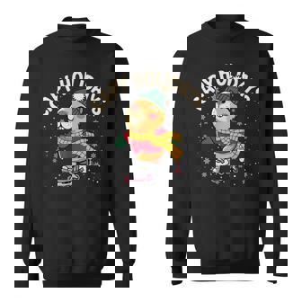 Capy Holidays Ice Skating Capybara Xmas Christmas Sweatshirt Unisex | Mazezy