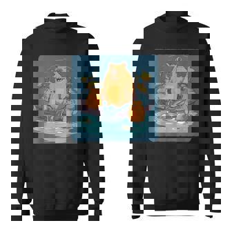 Capybara Hot Spring Friends Soaking Relaxation Sweatshirt Unisex | Mazezy