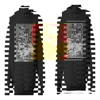 Cat Bite Horror Anime Creepy Crazy Cat Japanese Sweatshirt | Seseable CA