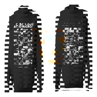 Cat Body Language Cute Cat Lover Kawaii Sweatshirt - Monsterry