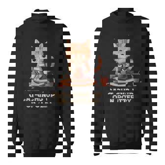 Cat-Ching Up On Pottery 面白い猫好きデザイン スウェットシャツ - Kawaiitshirt