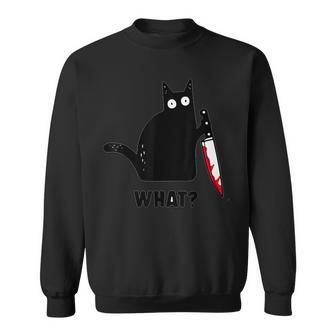 Cat What Divertida Camisa De Gato Negro Gato Asesino Con Cuchillo Camisa de entrenamiento - Regaloses
