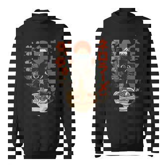 Cat Eating Ramen Kitten Anime Japan Sweatshirt | Seseable FR