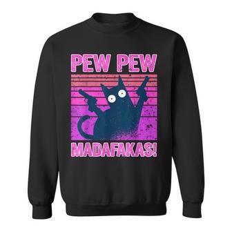 Cat Pew Pew Madafakas Katze Rosa Pink Lustiges Kater Katzen Sweatshirt - Geschenkecke