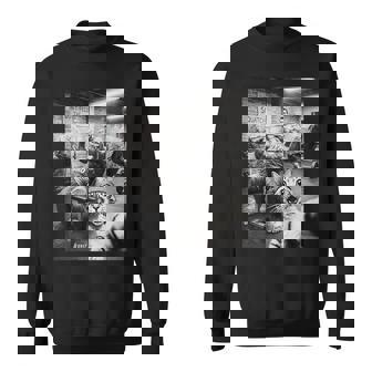 Cat Selfie Bigfoot Gym Bro Weightlifting Workout Sweatshirt - Thegiftio