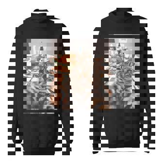 Cat Selfie Thanksgiving Turkey Dinner Sweatshirt - Monsterry