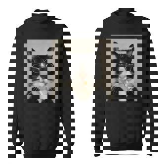 Cat Smoking Cigarette Meme Kitten Meme Smoking Sweatshirt Unisex | Mazezy