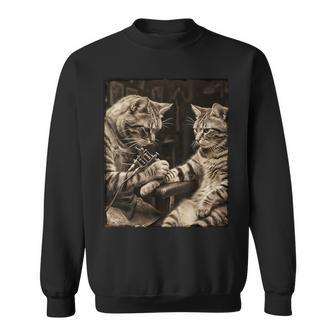 Cat Tattooing Cat Meme Inked Kitty Humor Tattoo Artist Sweatshirt - Thegiftio