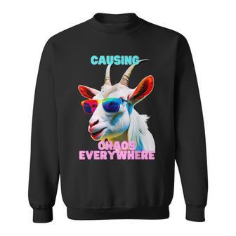 Causer Le Chaos Partout De Chèvre Excitant Drôle Et Fou Sweater e - Cadeauxyz