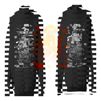 Cavapoo Riding Turkey Thanksgiving Day Fall Autumn Sweatshirt Unisex | Mazezy