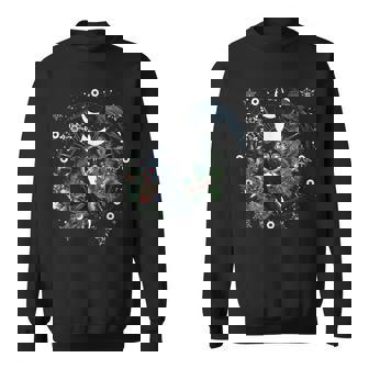 Celestial Raven Christmas Sun Moon Phases Floral Astrology Sweatshirt Unisex | Mazezy