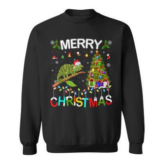 Chameleon Merry Christmas Chameleons Lover Xmas Sweatshirt - Thegiftio UK