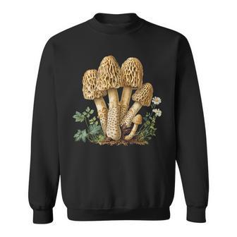 Champignons Illustration Botanique Morilles Sweater e - Cadeauxyz