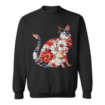Chat Origami Chats Fleurs De Cerisier Japonais Japon Sweater e - Cadeauxyz